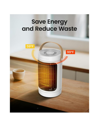 Calentador Eléctrico Portátil ADTARK 1500W con Termostato y Protección