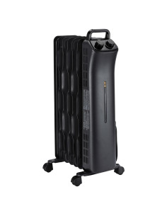 Calefactor Radiante Portátil Amazon Basics 1500W Negro 7 Aletas