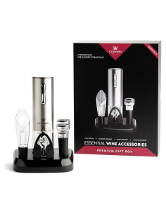 Abridor de Vino Eléctrico COSVINO Plateado con Accesorios