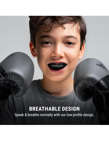 Protector Bucal Hayabusa para Deportes de Combate Juvenil - Negro/Dorado