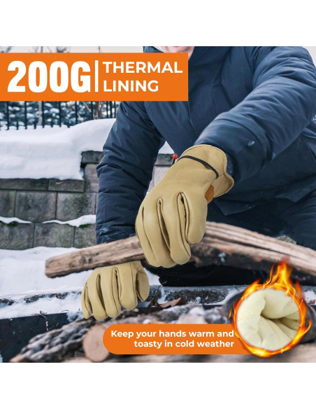 Guantes de Trabajo KONGOUARD Impermeables de Cuero Aislados L