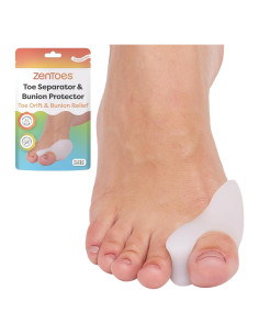 Protector de Juanete y Separador de Dedos ZenToes - Gel Suave, Paquete de 4