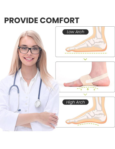Soportes de Arco Bukihome Ajustables para Fascitis Plantar - Beige