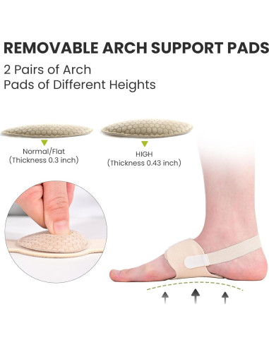 Soportes de Arco Bukihome Ajustables para Fascitis Plantar - Beige