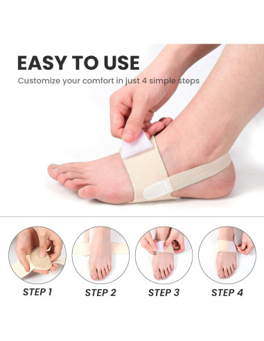 Soportes de Arco Bukihome Ajustables para Fascitis Plantar - Beige