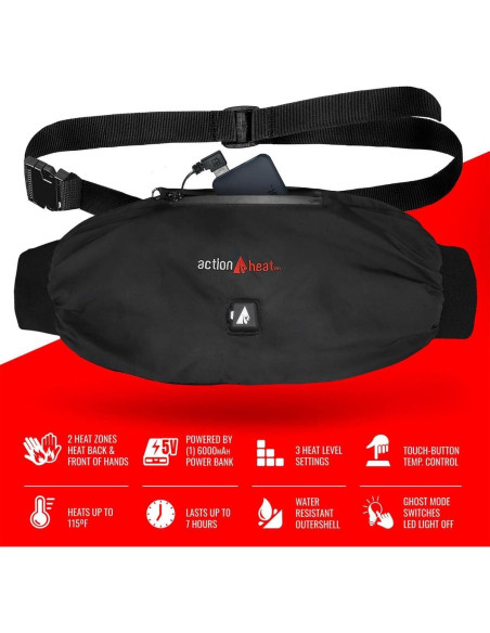 Muff Calentador de Manos ActionHeat 5V - 3 Niveles de Calor