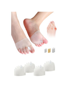 Separadores de Dedos de Silicona Hyggear - 2 Pares Ajustables para Juanetes