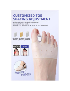 Separadores de Dedos de Silicona Hyggear - 2 Pares Ajustables para Juanetes 2