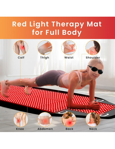 Alfombra de Terapia de Luz Roja Oiameen 188x85cm 1443 LEDs