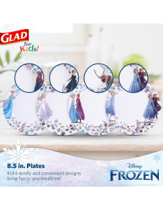 Platos de Papel Desechables Glad Disney Frozen 21.6 cm - 40 Unidades 2