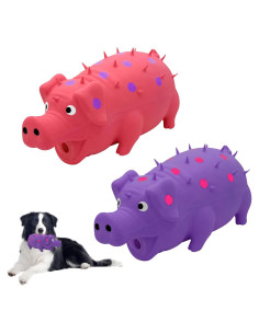 Juguete Squeaky para Perros Andiker 20cm Láttex Cerdo Rosa/Púrpura