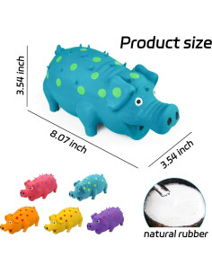 Juguete Squeaky para Perros Andiker 20cm Láttex Cerdo Rosa/Púrpura 2