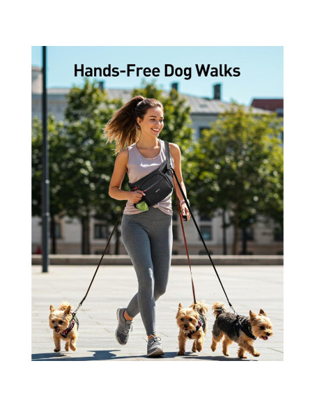 Mochila de Cintura AGPTEK para Entrenamiento de Perros, Negra