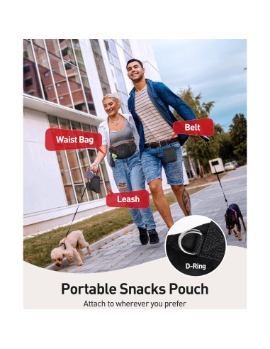 Mochila de Cintura AGPTEK para Entrenamiento de Perros, Negra