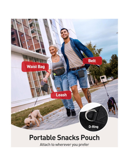 Mochila de Cintura AGPTEK para Entrenamiento de Perros, Negra