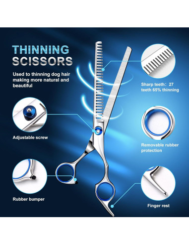 Juego de Tijeras de Aseo para Perros Odoland - Kit Completo