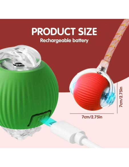 Juguete Interactivo para Gatos y Perros JinRui-T Bola Rodante 2 Pcs