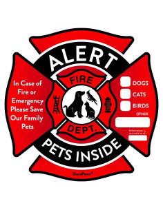 Pegatinas de Alerta de Mascotas DuraPaws - 4 Unidades 12 cm