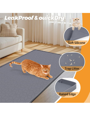 Alfombrilla de Silicona para Comida de Gato Bartuke 86x56cm