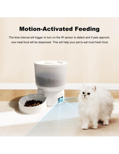 Dispensador Automático de Comida para Gatos Relihom 2.5L Recargable