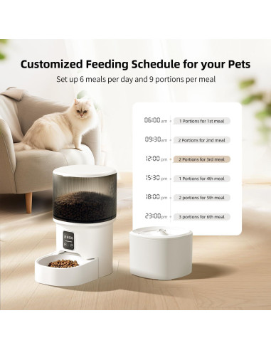 Comedero Automático para Gatos Relihom 4L Programable