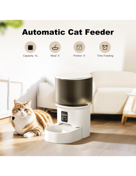 Comedero Automático para Gatos Relihom 4L Programable Comedero Automático para Gatos Relihom 4L Programable