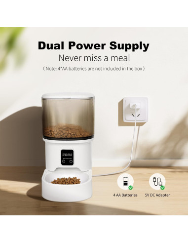 Comedero Automático para Gatos Relihom 4L Programable