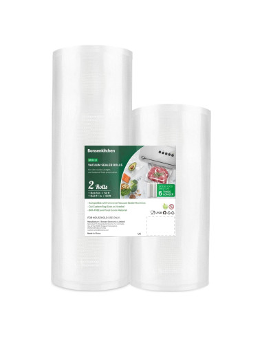 Bolsas de Sellado al Vacío Bonsenkitchen 8x15m y 11x15m BPA Libre