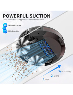 Aspiradora Robot QiNJiEBANG G100B 2400Pa 120min Silenciosa 2
