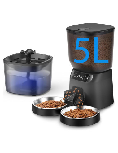 Dispensador Automático de Comida y Agua para Gatos CORGOTE 5L