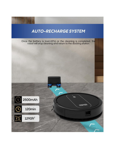 Robot Aspirador 2-en-1 AZQQ H21 4000Pa Control por APP y Alexa