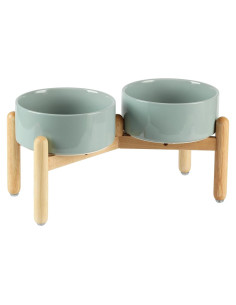 Juego de Cuencos Dobles Elevados Havniva Cerámica 18.5 cm Verde Claro