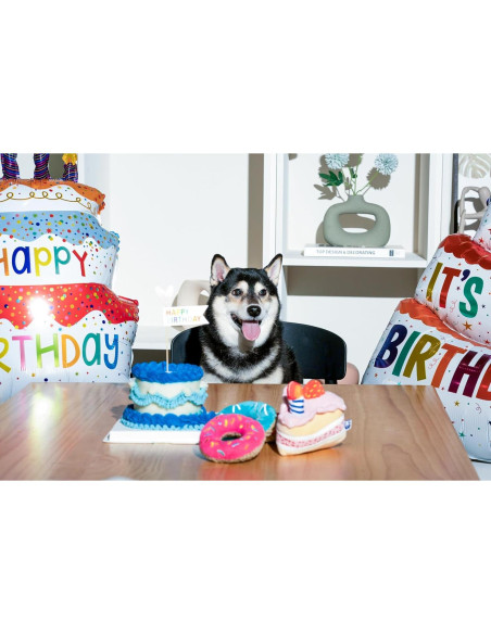 Juguete Interactivo para Perros Pawty Hueso de Cumpleaños Blanco