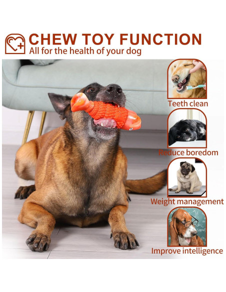 Juguete Indestructible para Perros Ujar - Tiburón Naranja 20cm Juguete Indestructible para Perros Ujar - Tiburón Naranja 20cm