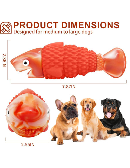 Juguete Indestructible para Perros Ujar - Tiburón Naranja 20cm Juguete Indestructible para Perros Ujar - Tiburón Naranja 20cm