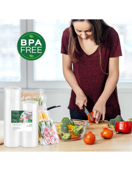Bolsas de Sellado al Vacío Bonsenkitchen 8x15m y 11x15m BPA Libre