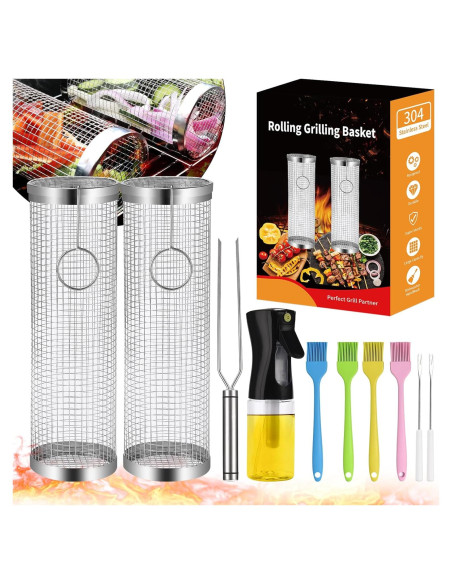 Cesta Parrilla Acero Inoxidable YMXHK 2 PCS Rectangular