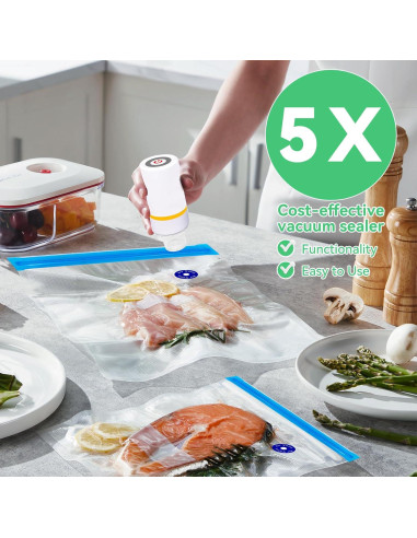 Juego de Sellador al Vacío Kosbon 42 PCS - 30 Bolsas Reutilizables