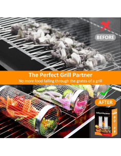 Cesta Parrilla Acero Inoxidable YMXHK 2 PCS Rectangular 2