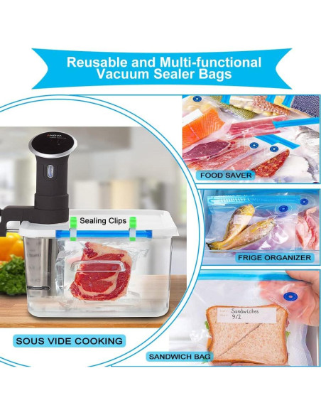 Juego de Sellador al Vacío Kosbon 42 PCS - 30 Bolsas Reutilizables