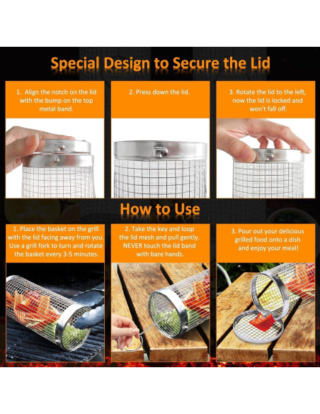 Cesta Parrilla Acero Inoxidable YMXHK 2 PCS Rectangular