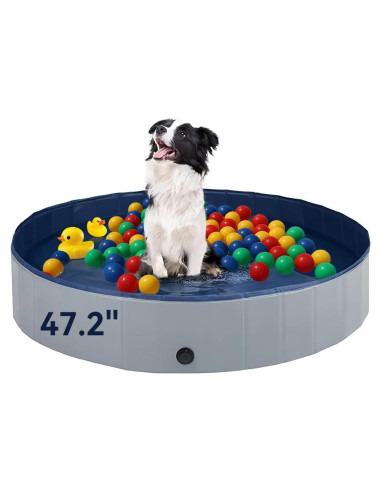 Piscina Plegable para Mascotas SEHAUSEU 99 cm Gris Antideslizante