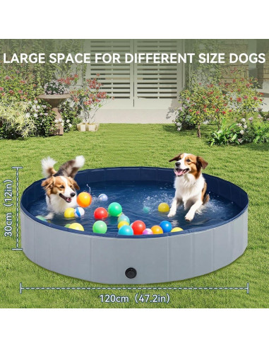 Piscina Plegable para Mascotas SEHAUSEU 99 cm Gris Antideslizante