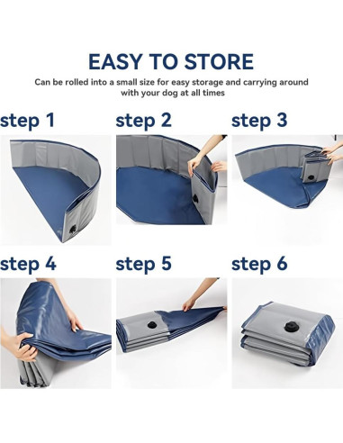Piscina Plegable para Mascotas SEHAUSEU 99 cm Gris Antideslizante