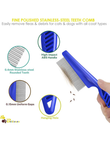 Conjunto de 4 Peines para Aseo de Mascotas Brillirare