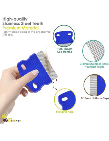 Conjunto de 4 Peines para Aseo de Mascotas Brillirare