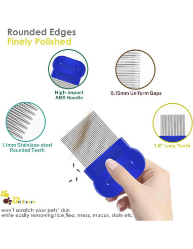 Conjunto de 4 Peines para Aseo de Mascotas Brillirare