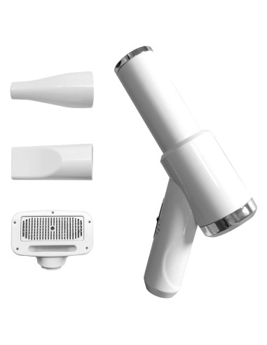 Secador de Pelaje 3 en 1 Pacaba con Cepillo Slicker Blanco