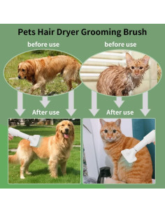 Secador de Pelaje 3 en 1 Pacaba con Cepillo Slicker Blanco 2