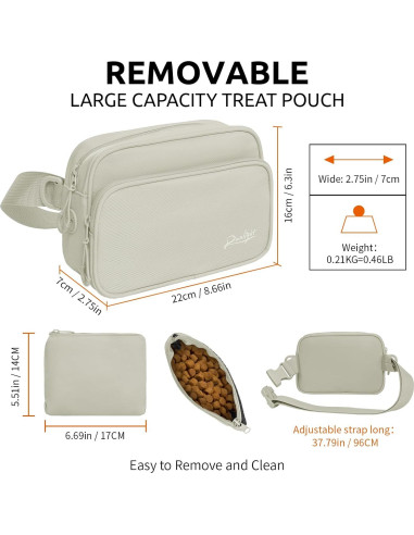 Bolsa de Entrenamiento para Perros Runlight Caqui 21.96x16x6.99cm